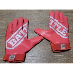 Battle Sports Doom 1.0 Adult Football Receiver Gloves - Red Size XL